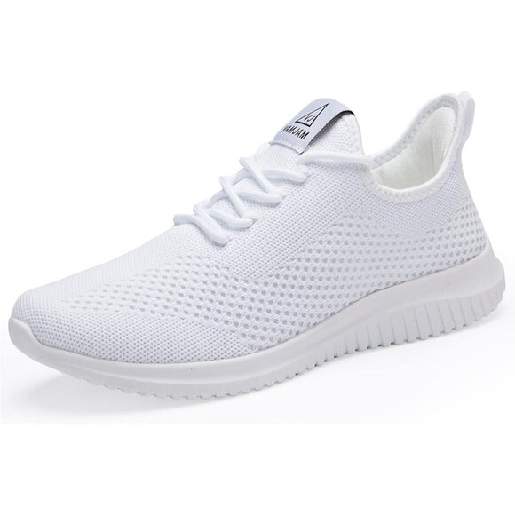 Men's White Ultra Lightweight Breathable Walking Athletic Fashion Sneakers